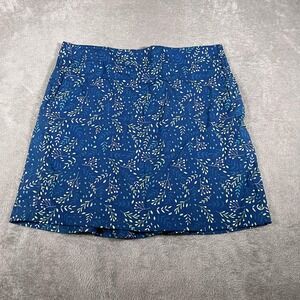 RipSkirt Skirt Womens Large Blue Botanical Floral Print Stretch Travel Beachwear